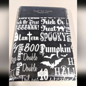 Halloween Tablecloth Cover Decor Party Supplies Spooky Bats Trick O Treat